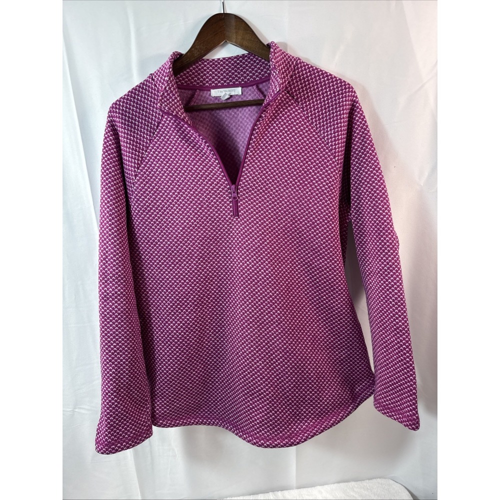 T By Talbots 1/4 Zip Pull Over In A Vibrant Berry Color